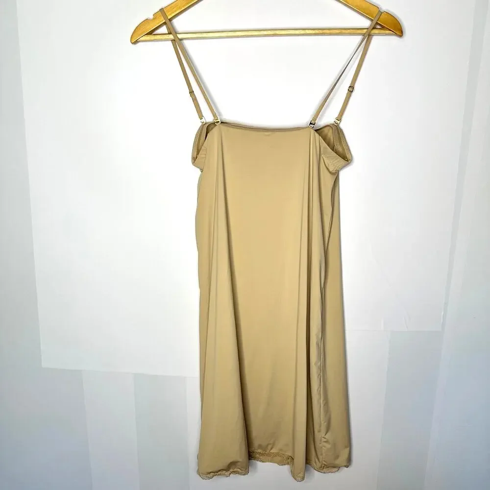 NATORI Nude Soft Stretchy Chemise Lace Trim Slip Dress Women's Small - Picture 4 of 5